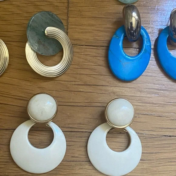 Lot of 5 Pairs of Earrings. Vintage 1970's. - Picture 5 of 15